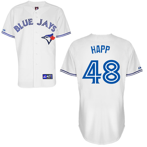 J-A Happ #48 Youth Baseball Jersey-Toronto Blue Jays Authentic Home White Cool Base MLB Jersey
